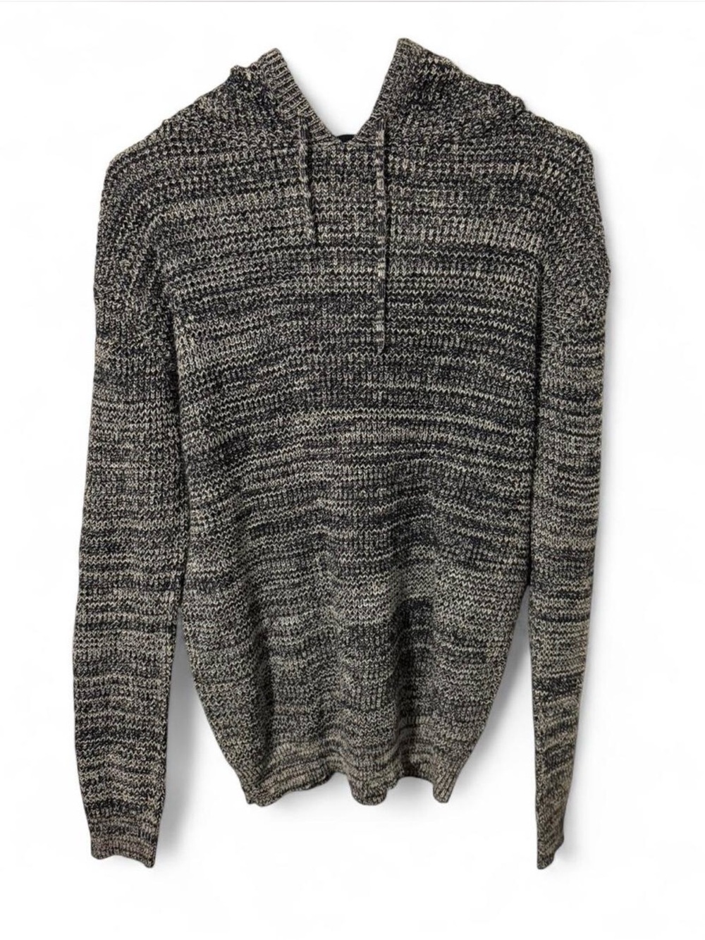 Brave Soul Black & Gray Marled Hooded Pullover